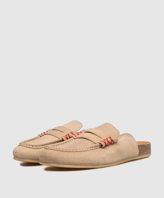 Babe Pay Pls Бежеві замшеві мюлі SABOT зображення 2