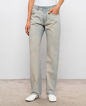 Maison Margiela MM6 Блакитні джинси з ефектом потертості S62LB0223M30055