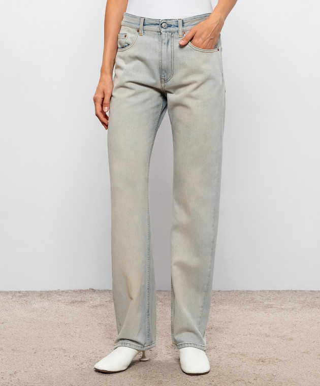 Maison Margiela MM6 Голубые джинсы с эффектом потертости S62LB0223M30055 изображение 3