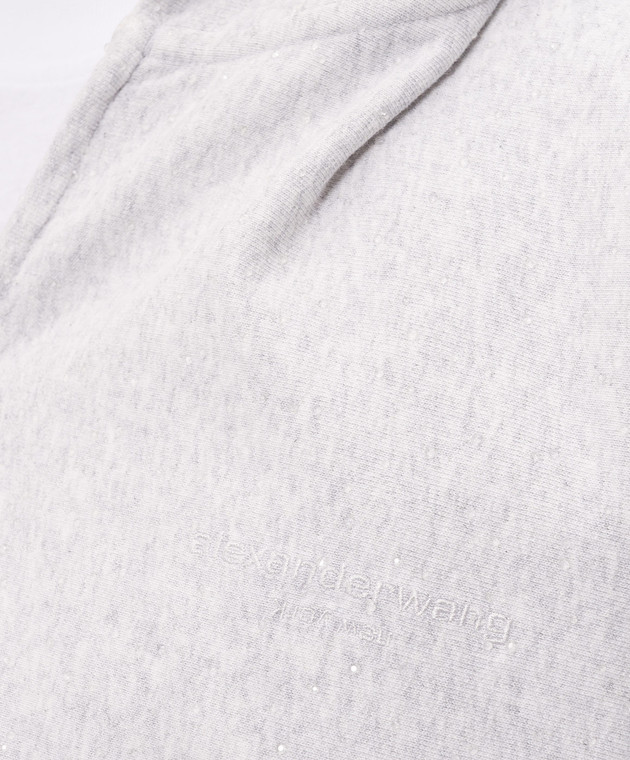 Alexander Wang Серая меланжевая спортивная куртка с кристаллами UCC3262304 изображение 5