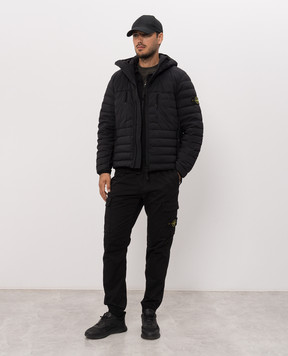 Stone Island Чорна пухова куртка з капюшоном L2S154100107S0183
