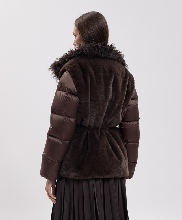 Moncler Коричневая пуховая куртка-трансформер Immersif L20931A0018389B1C изображение 4