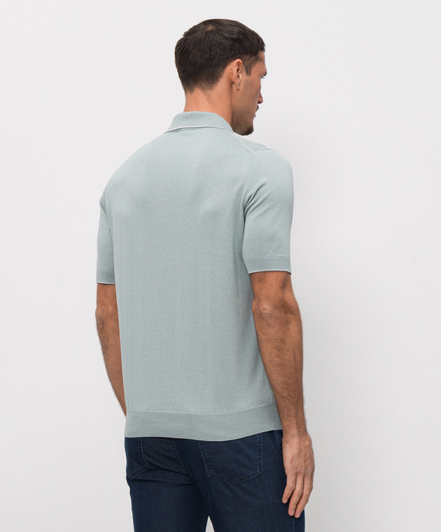 Castangia dal 1850 Зелене поло з шовком у візерунок NCCA08MCE26 зображення 4