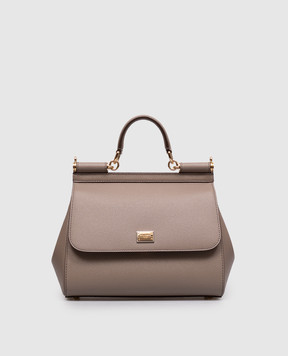 Dolce&Gabbana Бежева шкіряна сумка Sicily BB6002B1001