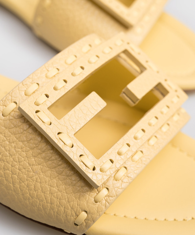 Fendi Жовті шкіряні шльопанці Baguette 8R8136AQY2 зображення 5
