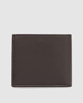 Brunello Cucinelli Коричневый кожаный портмоне Smooth с тиснением эмблемы MWZNBU006