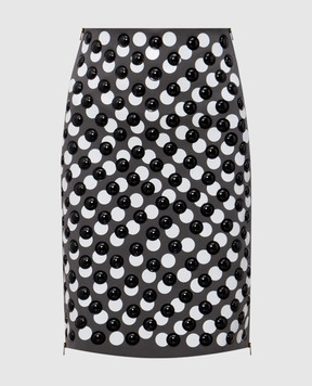 Fendi Сіра спідниця з брендовим принтом та аплікацією FZS025AW4P