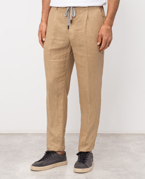 Peserico Штани бежеві з льону R54274T00D02494