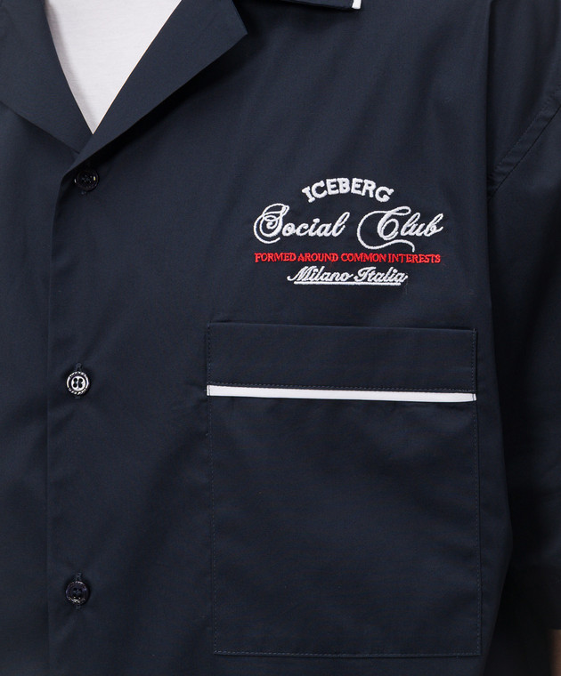 Iceberg Синяя рубашка Social Club G0700187 изображение 5