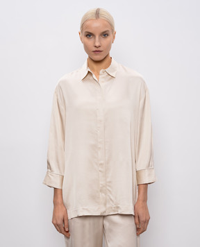 Peserico Бежевая блуза с цепочкой мониль A0640106638