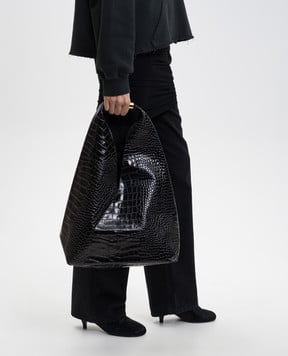 Maison Margiela MM6 Черная глянцевая сумка с эмблемой SB6WD0043P8650