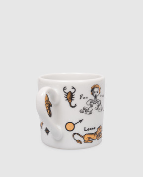 Fornasetti Белая фарфоровая чашка для кофе с блюдцем Astronomici P20Z300