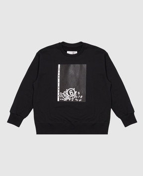 Maison Margiela MM6 Дитячий чорний світшот з принтом M61161MM08R