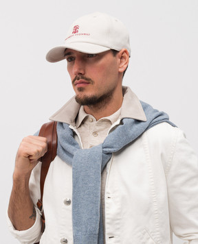 Brunello Cucinelli Бежевая кепка с логотипом M277P9850