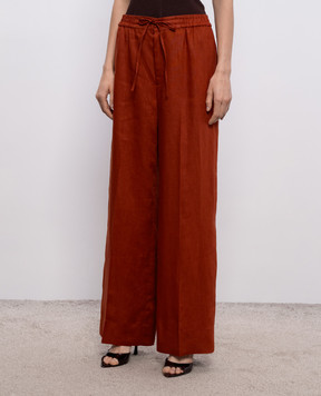 Twinset Теракотові штани з льону 261TT2302