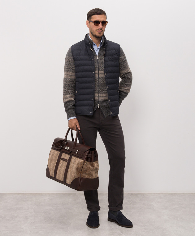 Brunello Cucinelli Синій пуховий жилет MV4081711 зображення 2