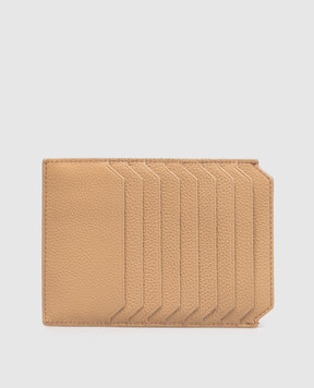 Santoni Бежевый кожаный кархолдер с логотипом DFPPA2694FOHSIW