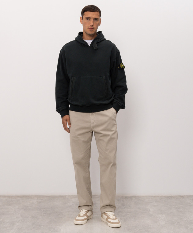 Stone Island Зелене худі з патчем логотипа L2S156100023S0A20 зображення 2