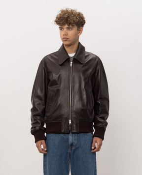 Ami Paris Бордовая кожаная куртка HJK850LH0068