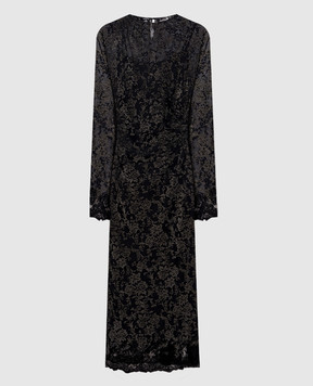 Ermanno Scervino Черное платье в цветочный узор D492Q361APWVX