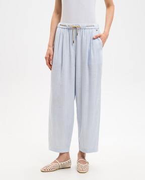 Herno Голубые брюки с льном PT000222D12689