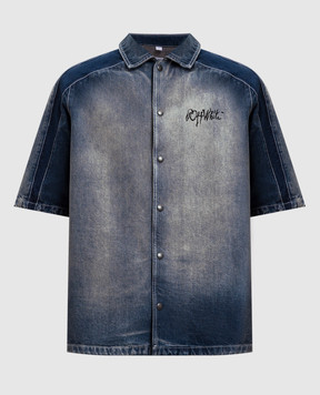 Off-White Синяя джинсовая рубашка с эффектом потертости 44MYD05US26D001