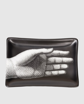 Fornasetti Чорна порцелянова попільничка Mano P37X100