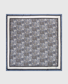 Max Mara Weekend Синий платок из шелка в цветочный принт WKAONESTO