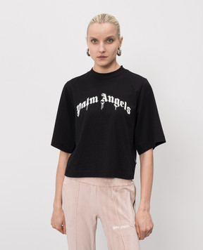 Palm Angels Чорна футболка з принтом логотипа PWAA079S26JER004