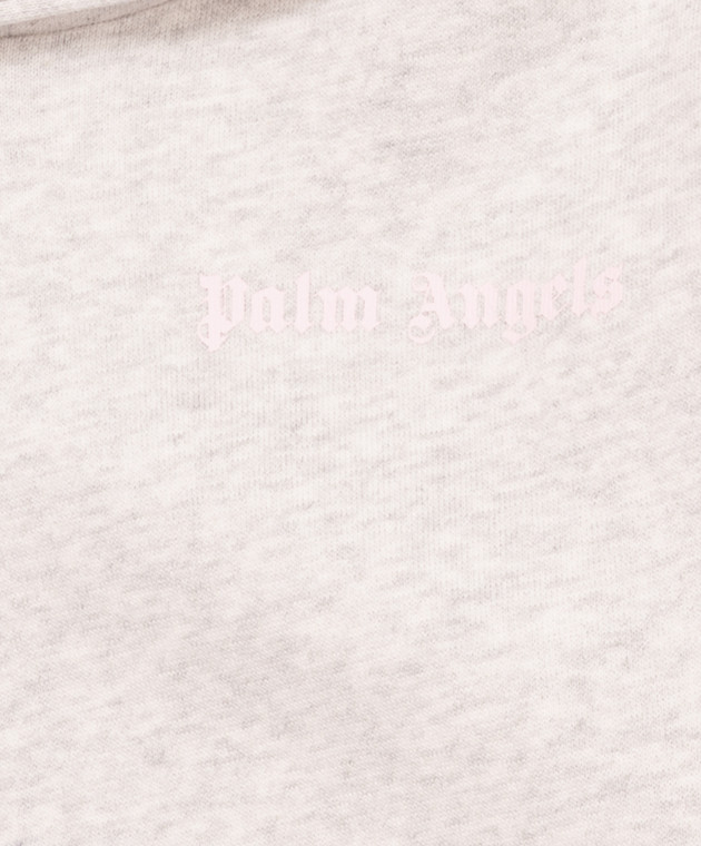 Palm Angels Дитяче утеплене сіре худі з принтом логотипа F6PAJGHS063 зображення 3