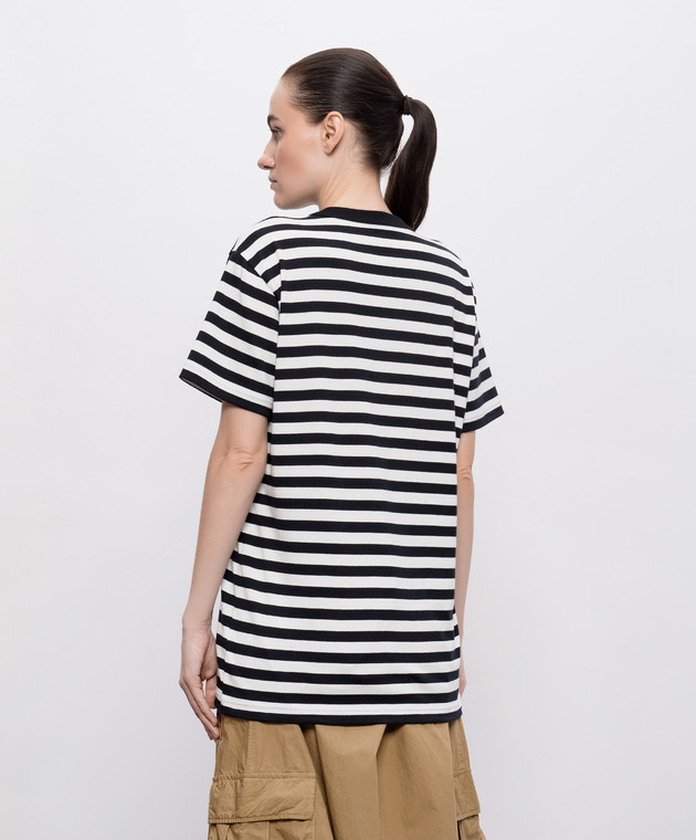 Y`S Yamamoto Футболка в смужку з монограмою YKT72055 зображення 4