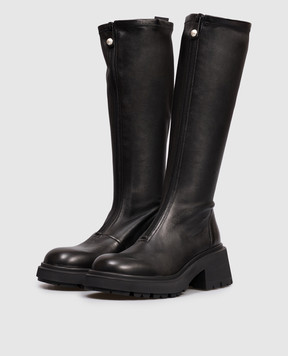 Jimmy Choo Чорні шкіряні чоботи Lune LUNEKBFLATSRN