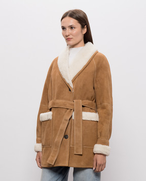 Be Florence Коричнева дублянка з поясом BE2682