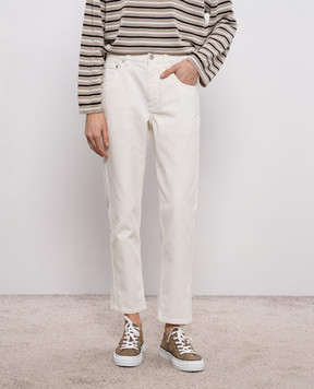 Brunello Cucinelli Білі джинси з патчем логотипа M0H81P5847