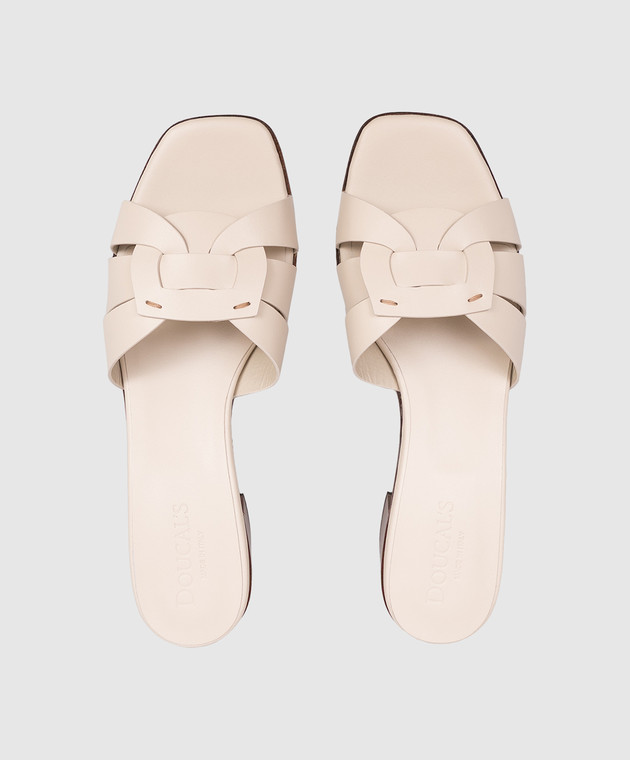 Doucal's Кожаные мюли цвета айвори DD8882EDITUF073 изображение 4