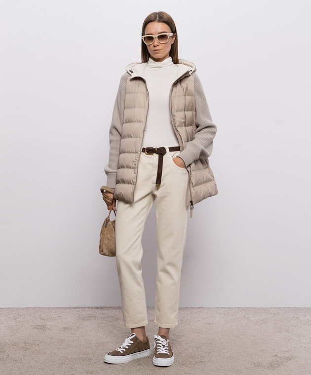 Brunello Cucinelli Бежевая пуховая куртка MD5987779P изображение 2