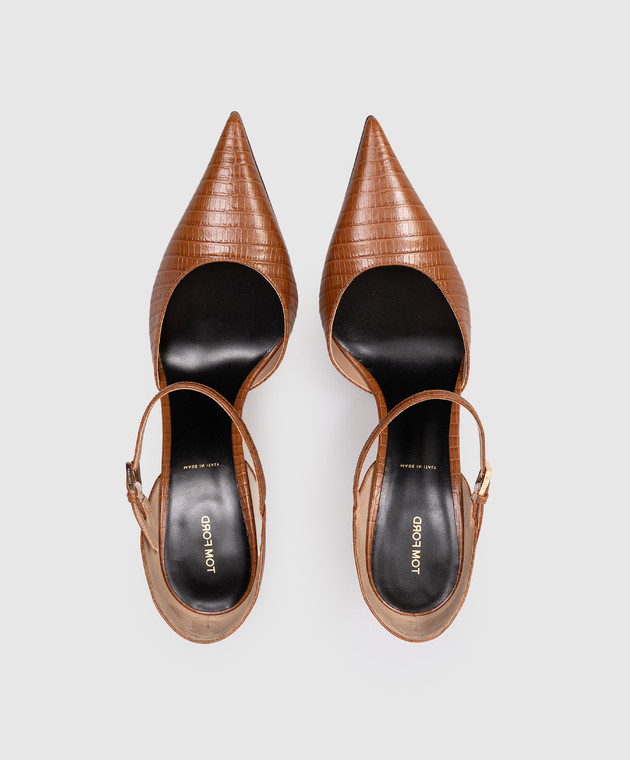 Tom Ford Коричневі шкіряні туфлі Vertigo Mary Jane W3895LCL381P зображення 4