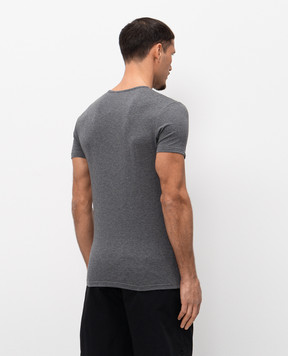 Versace Сіра меланжева футболка з емблемою Medusa AUU010051A10011