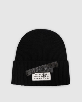 Maison Margiela MM6 Детская черная шапка из шерсти M61054MM08Z