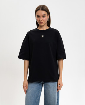 AMIRI Чорна футболка з вишивкою монграми AWTOJR1011