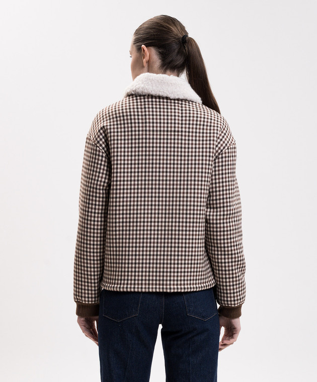 Woolrich Бежева куртка в клітинку CFWWOS2035FRUT5486 зображення 4