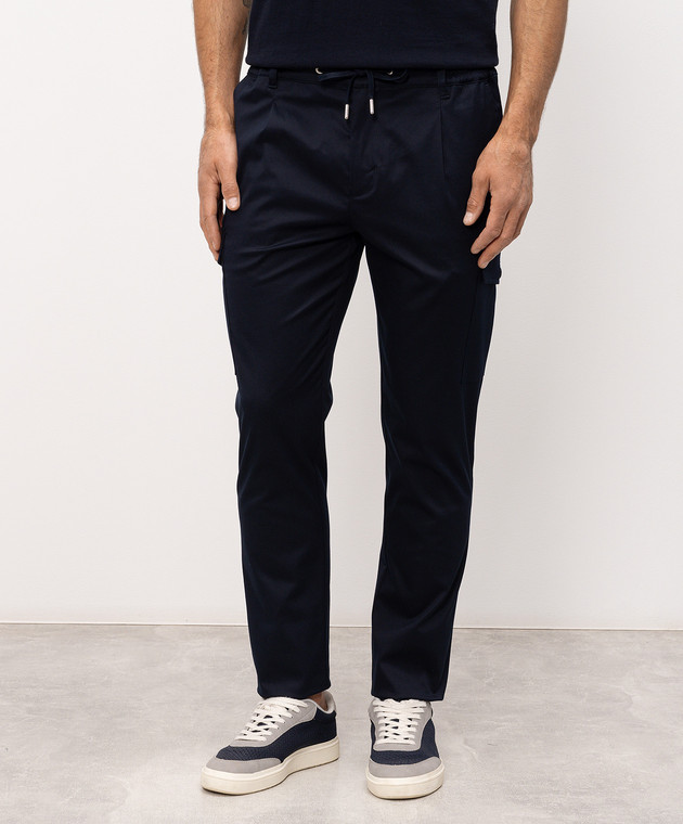 Bilancioni Сині штани-карго з бавовни BE26P1DR2ST зображення 3