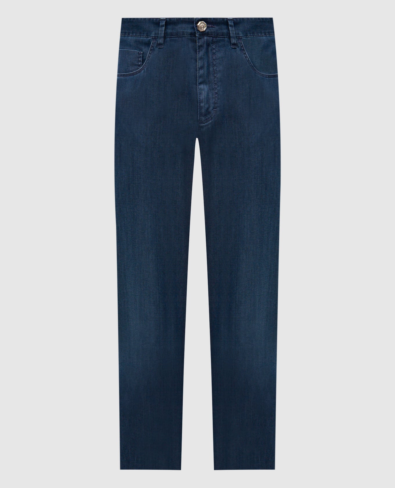 

Синие джинсы с логотипом, Синий, Зауженные джинсы