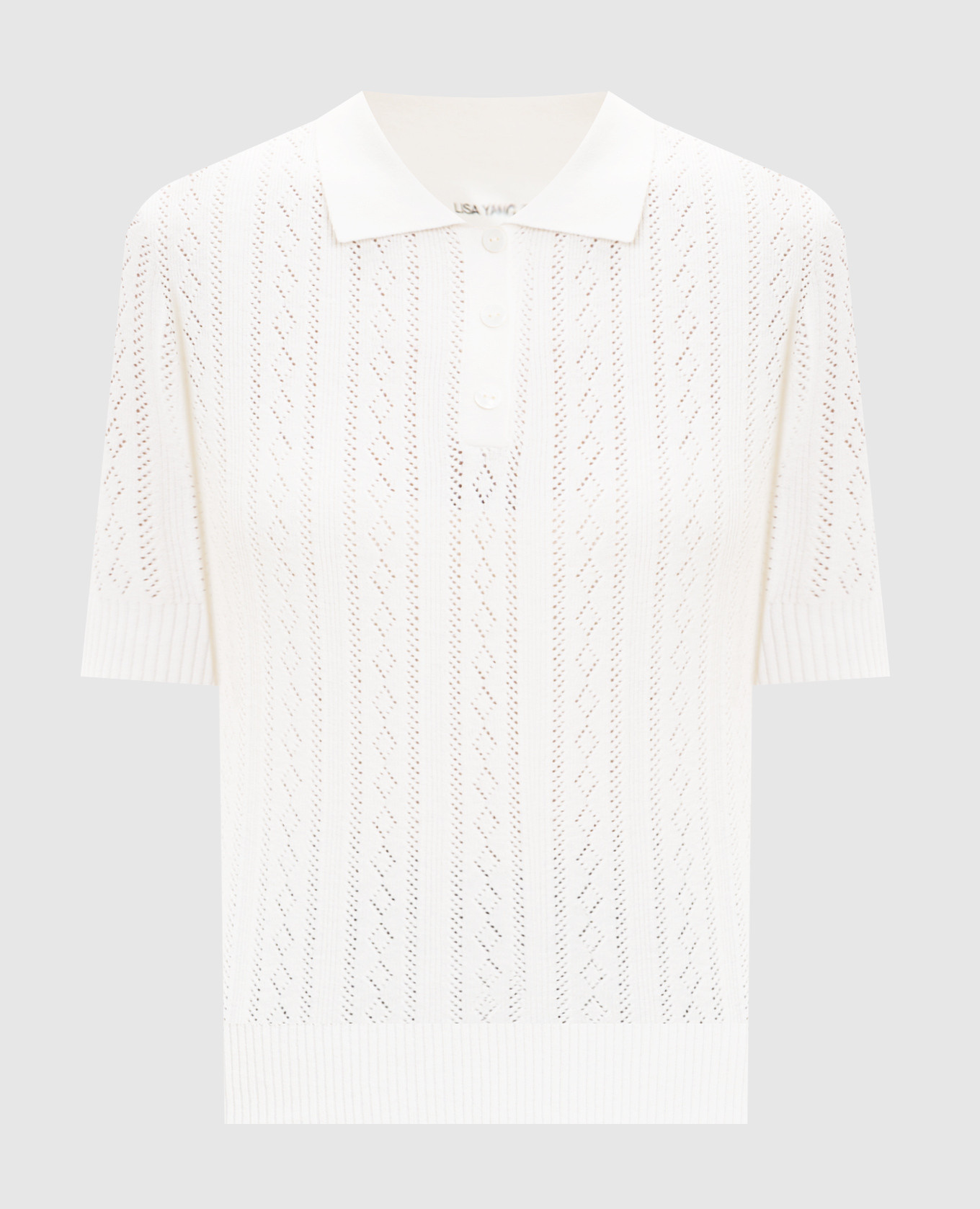 Белое поло Cristine с кашемиром в узор