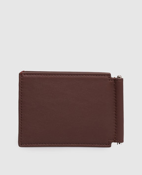Brunello Cucinelli Коричневый кожаный портмоне с тиснением эмблемы MWZNBU440