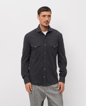 Brunello Cucinelli Сіра сорочка ME8546666P