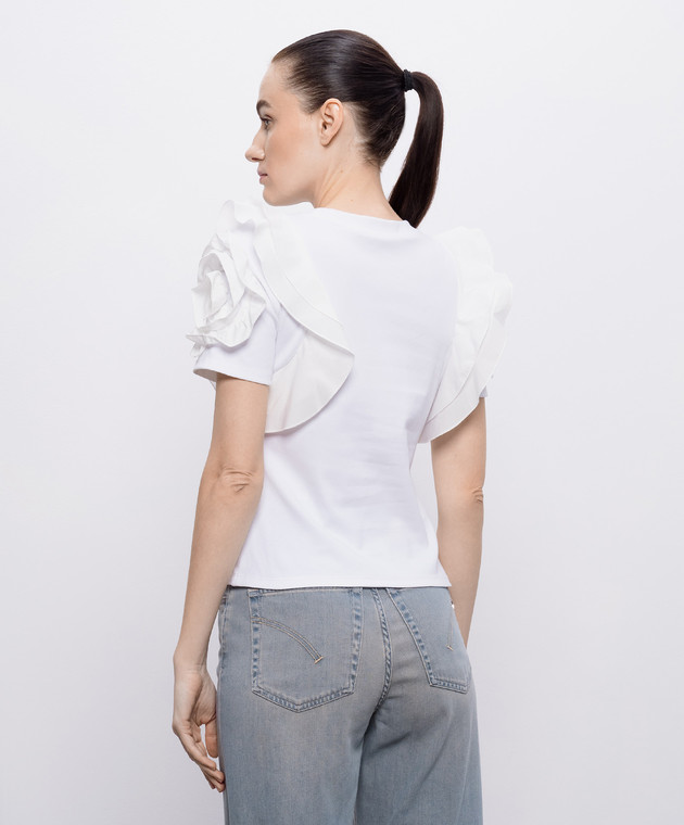 Christy Lynn Белая футболка Kinsley с рюшами CLB417F33 изображение 4