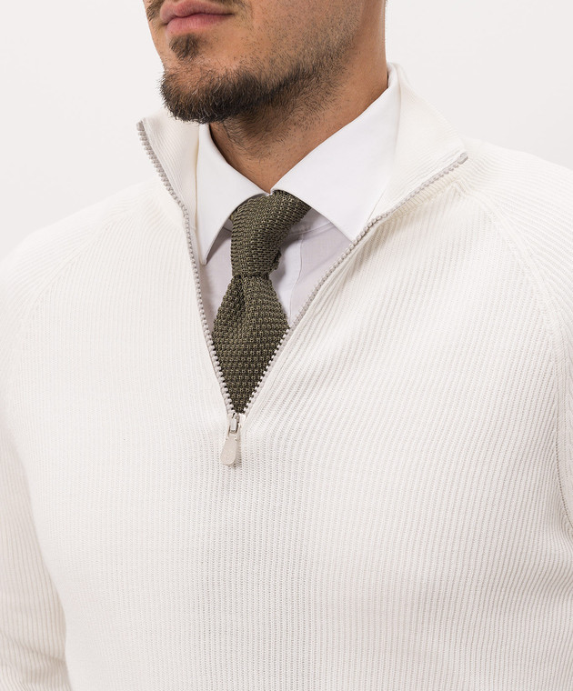 Brunello Cucinelli Зеленый галстук из шелка MM8880018 изображение 2