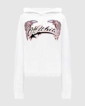 Off-White Біле худі Double Eagle з кристалами Swarovski 29E00292T
