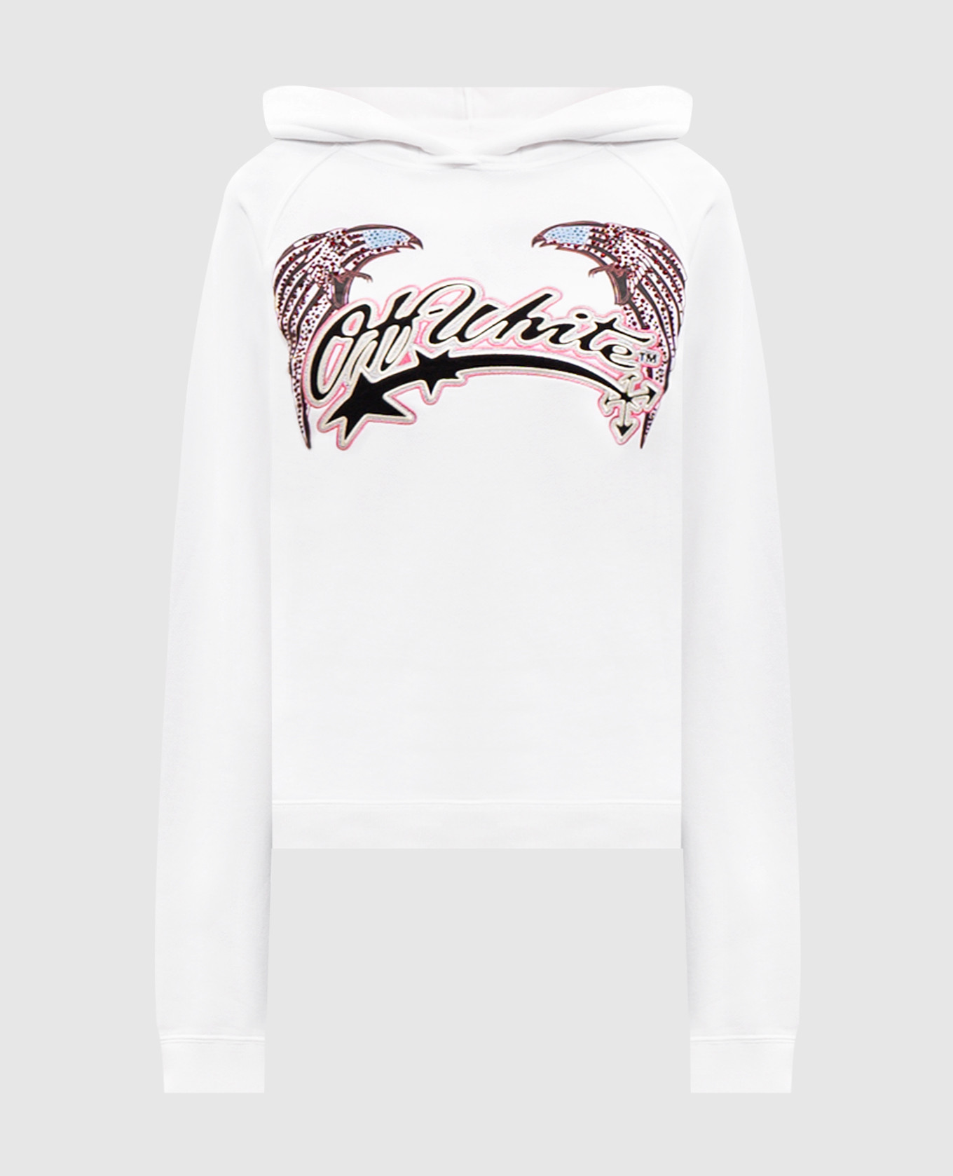 Белый худи Double Eagle с кристаллами Swarovski